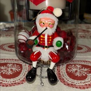 Vintage Wood Santa with Pipe!